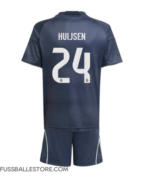 Günstige Real Madrid Dean Huijsen #24 Auswärts Trikotsatzt Kinder 2025-26 Kurzarm (+ Kurze Hosen)